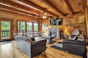 Smart TV, fireplace, video games, books
