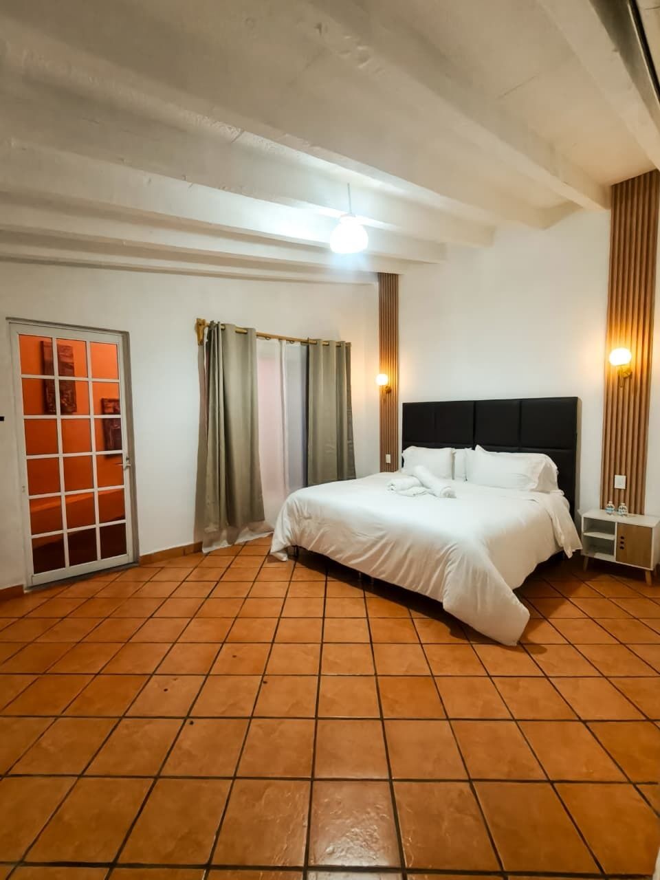 Down duvets, Select Comfort beds, laptop workspace, blackout curtains