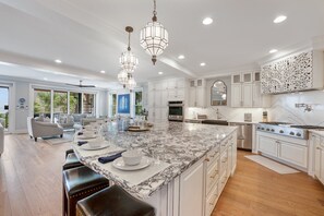 Fridge, microwave, oven, stovetop - 63 Dune Lane, OceanFront,  Pool, HotTub, Games, North Forest Beach (Hilton Head Island)