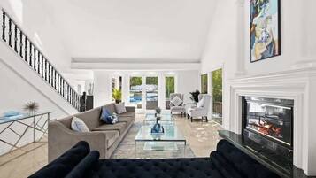 TV, fireplace, offices