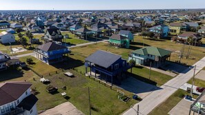 Aerial view - Escape | Gulf Views | Large Deck | Pet Friendly (Crystal Beach)