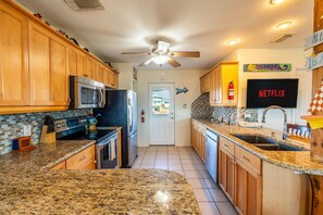 Fridge, microwave, oven, stovetop - Retreat | Gulf Views | Large Deck | Family Fun (Surfside Beach)