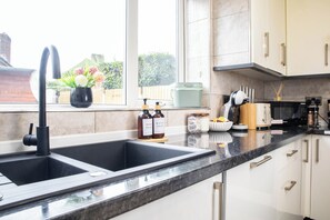 Microwave, oven, stovetop, dishwasher