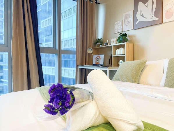 1 habitación, tabla de planchar con plancha, wifi y ropa de cama