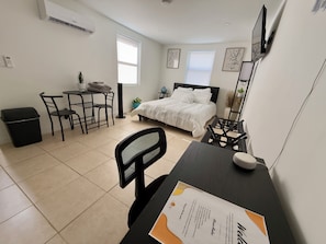 Desk, free WiFi, bed sheets