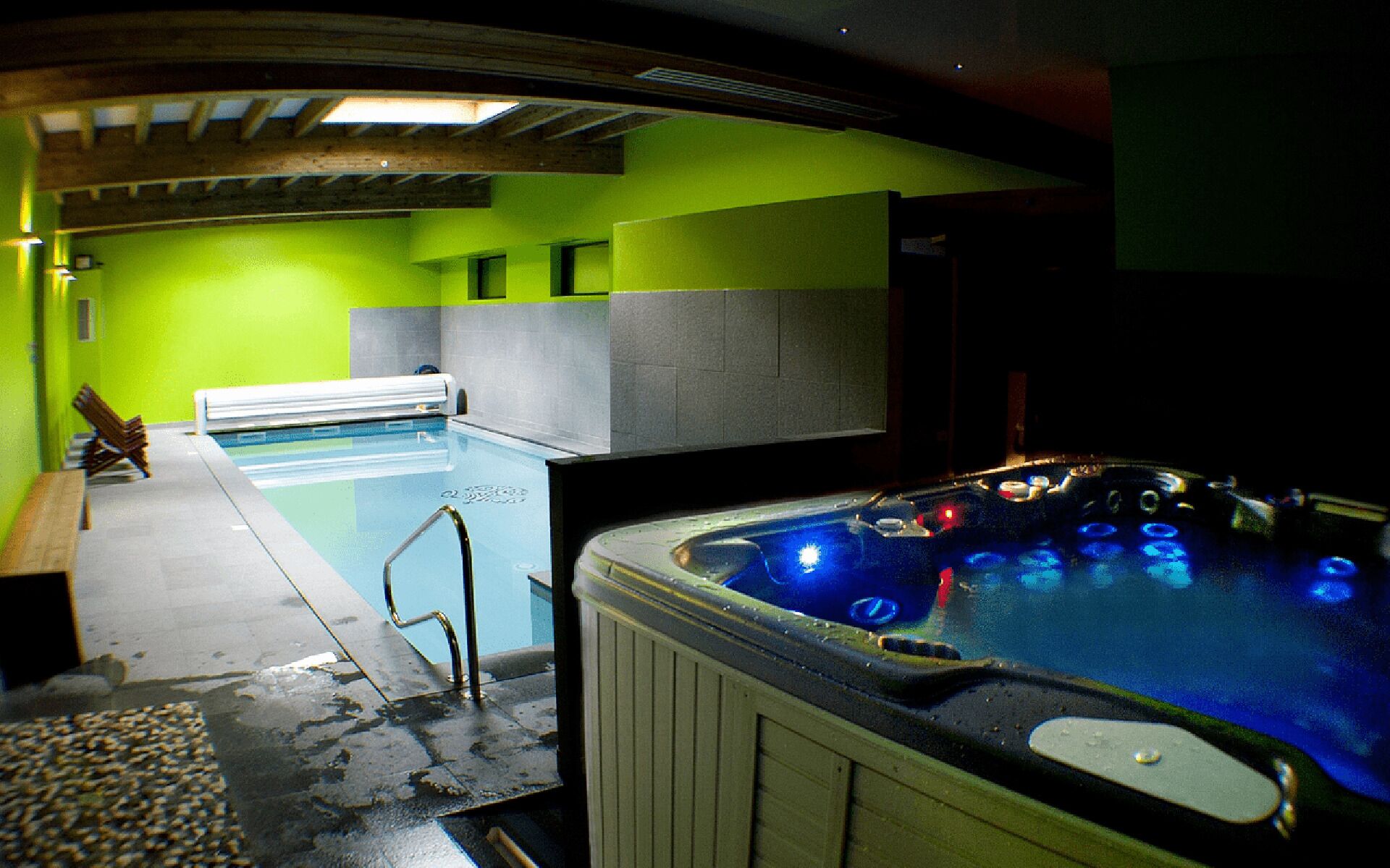 Indoor pool, a heated pool