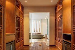 Villa, Private Pool | Bathroom | Hair dryer, slippers, towels, soap