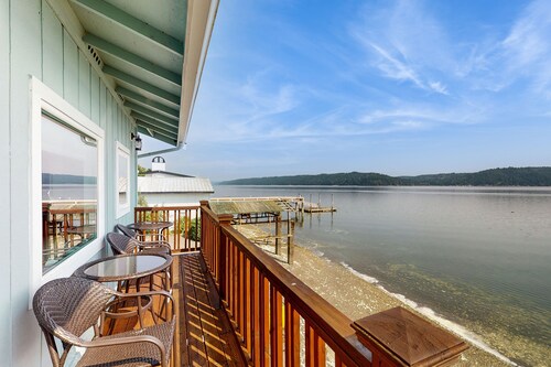 Charming water front home with amazing views, fire pit, and private deck