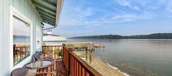 Charming water front home with amazing views, fire pit, and private deck