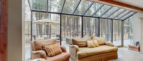 TV, fireplace, table football