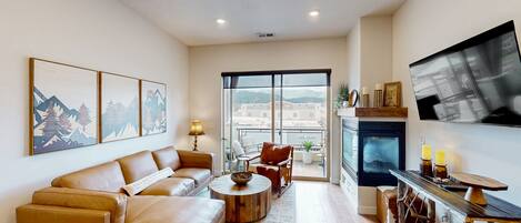 Televisión, chimenea