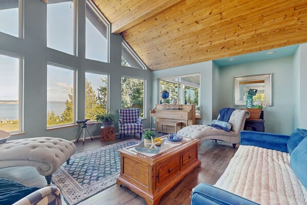 Interior - Luxurious water view home surrounded by wildlife and a private hot tub (Hansville)
