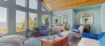 Luxurious water view home surrounded by wildlife and a private hot tub