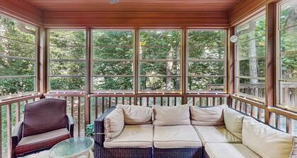 Spacious riverfront home with private dock, firepit & scenic outdoor space