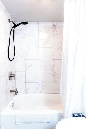 Hair dryer, bidet, towels, soap - "The Haven" - Modern Cozy 2BR/1B
2BR - 1 King Bed, 2 Double Bed (Austin)