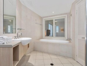 Hair dryer, soap, shampoo, toilet paper