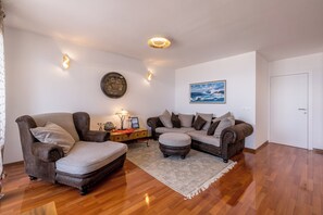 Luxury Apartment | Living area | 36-inch flat-screen TV with cable channels - Beachaholic M&G, Luxury Seaside Suites On Znjan (Split)