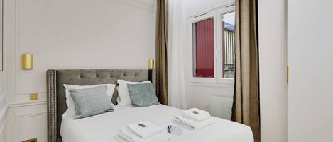 アパートメント | 1 室のベッドルーム、ノートパソコン用作業スペース、アイロン / アイロン台、ベッドシーツ