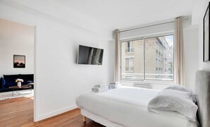 Leilighet | 3 soverom, skrivebord for bærbar PC, strykejern/-brett og sengetøy