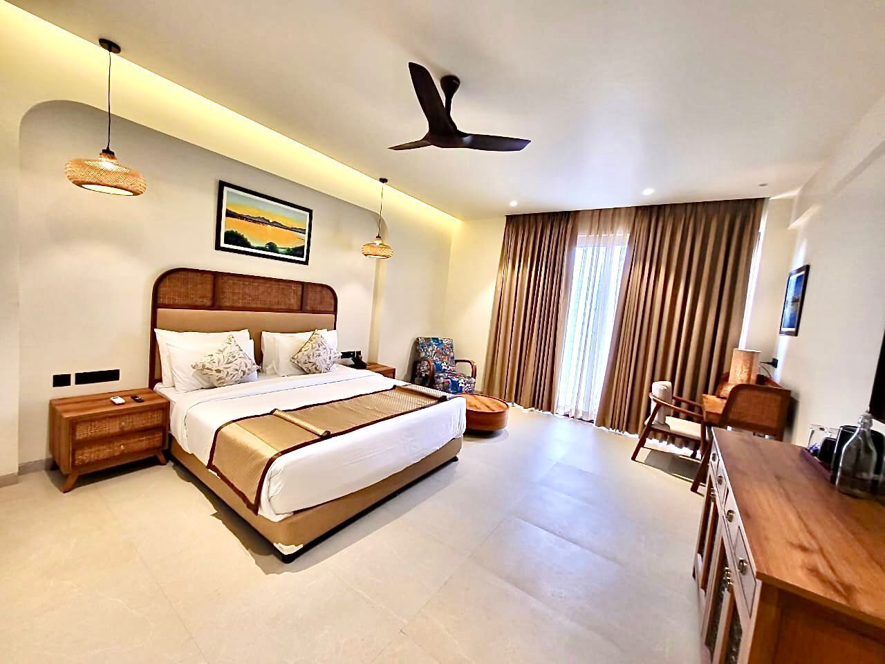 Double Room, Balcony, Garden View | In-room safe, desk, laptop workspace, blackout curtains