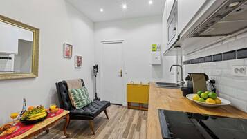 Microwave, stovetop, coffee/tea maker, toaster