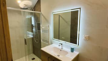 Shower, soap, toilet paper