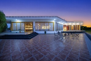 Outdoor banquet area