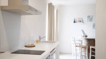 Fridge, microwave, electric kettle