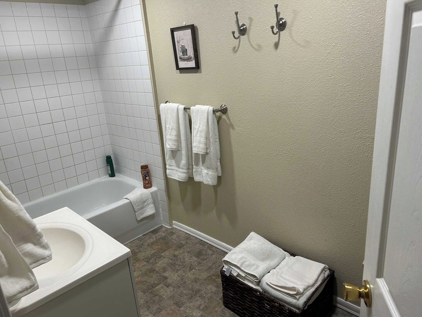 Hair dryer, towels