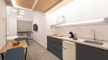 Superior Studio | Private kitchen | Mini-fridge, microwave, stovetop, cookware/dishes/utensils