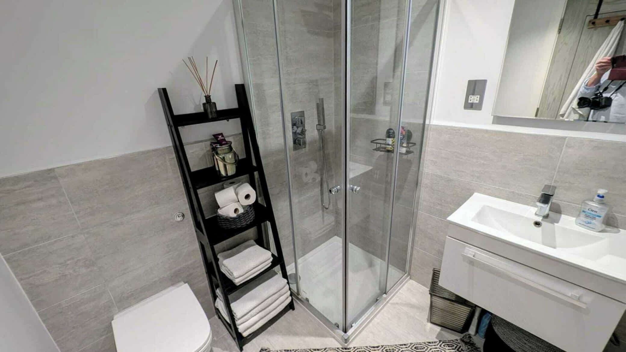 Shower, hair dryer
