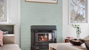 Smart TV, fireplace, DVD player