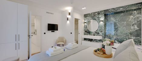 شقة | 2 عدّة غرف نوم ومكواة/لوح كي وملاءات أسرّة