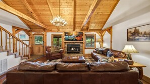Smart TV, fireplace, video games