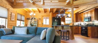 New! Private Riverfront Log Cabin near Dahlonega - Hot Tub, Firepits, and more!