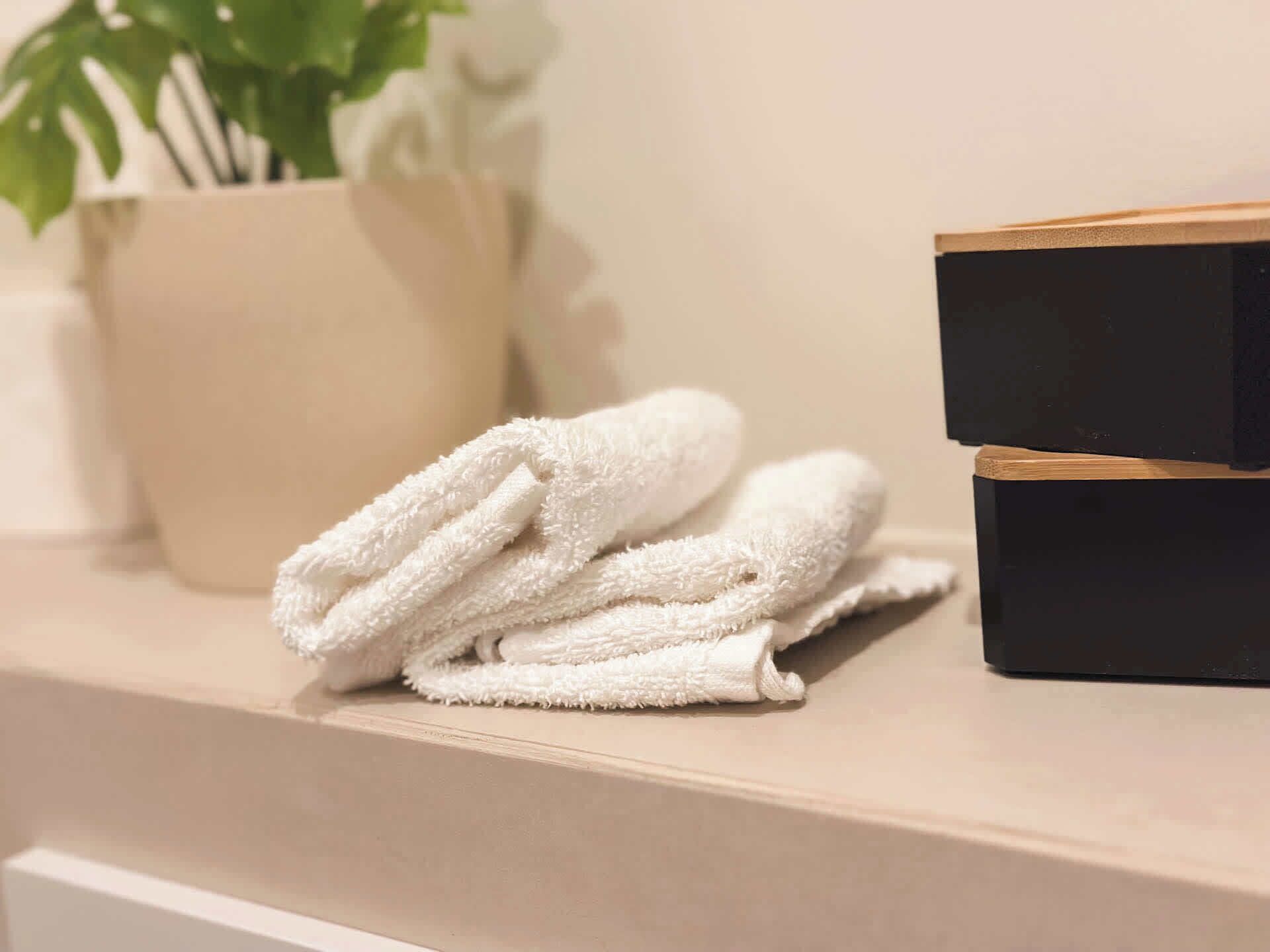 Douche, sèche-cheveux, serviettes fournies