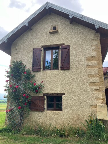 Maison de Vacances 'Gîte Du Poisson Rouge' avec cheminée, terrasse et grand terrain.