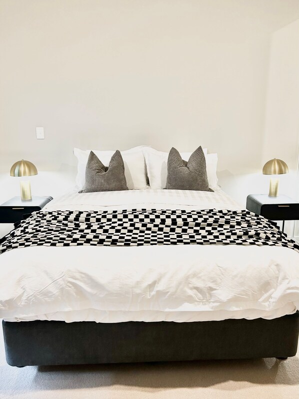 1 bedroom, desk, iron/ironing board, travel cot