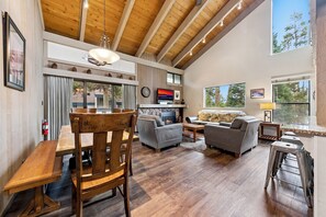 TV, fireplace, DVD player