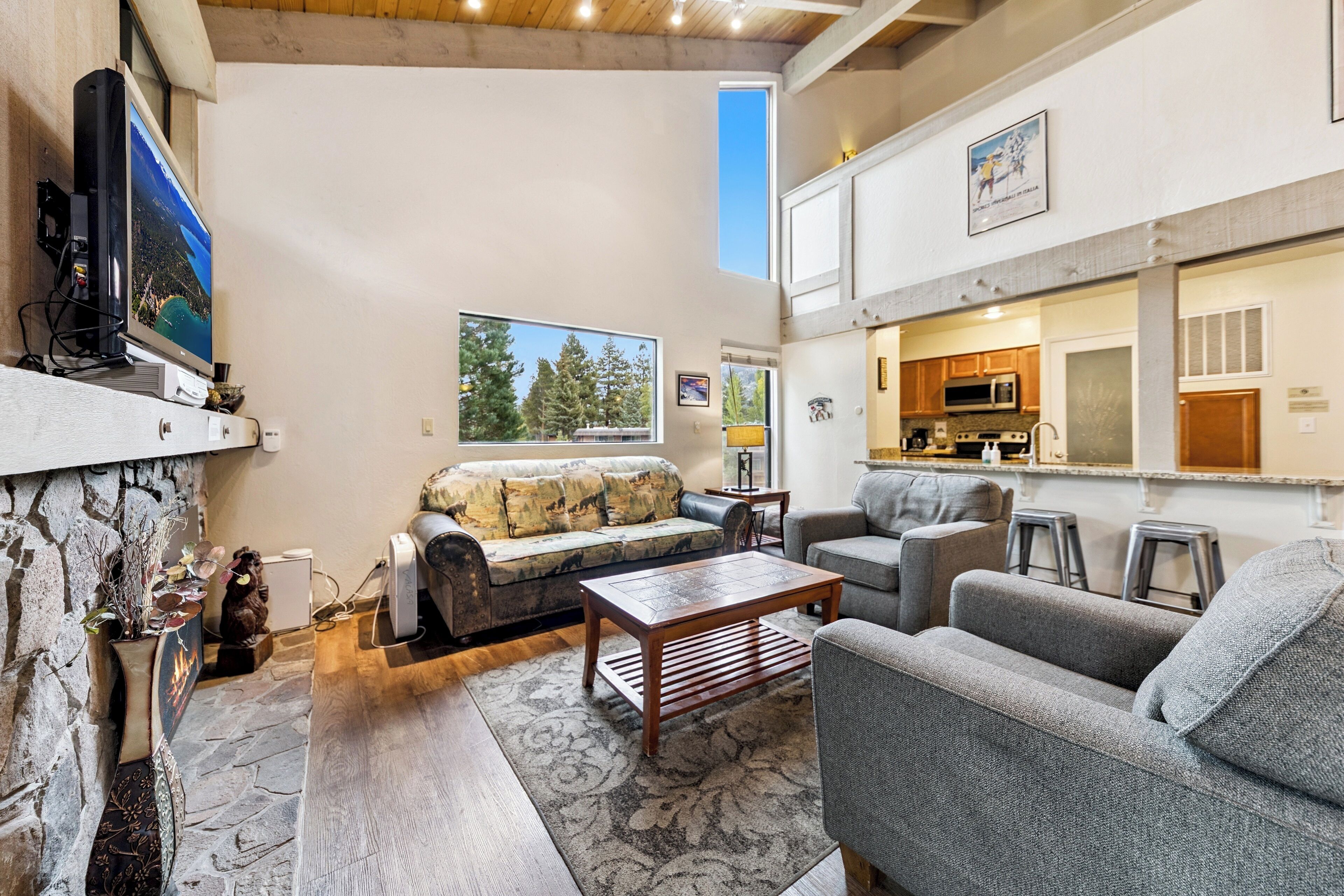 TV, fireplace, DVD player