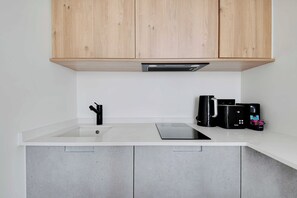 Apartment | Private kitchen | Fridge, microwave, stovetop, coffee/tea maker