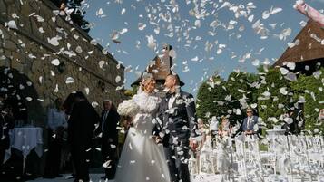 Outdoor wedding area