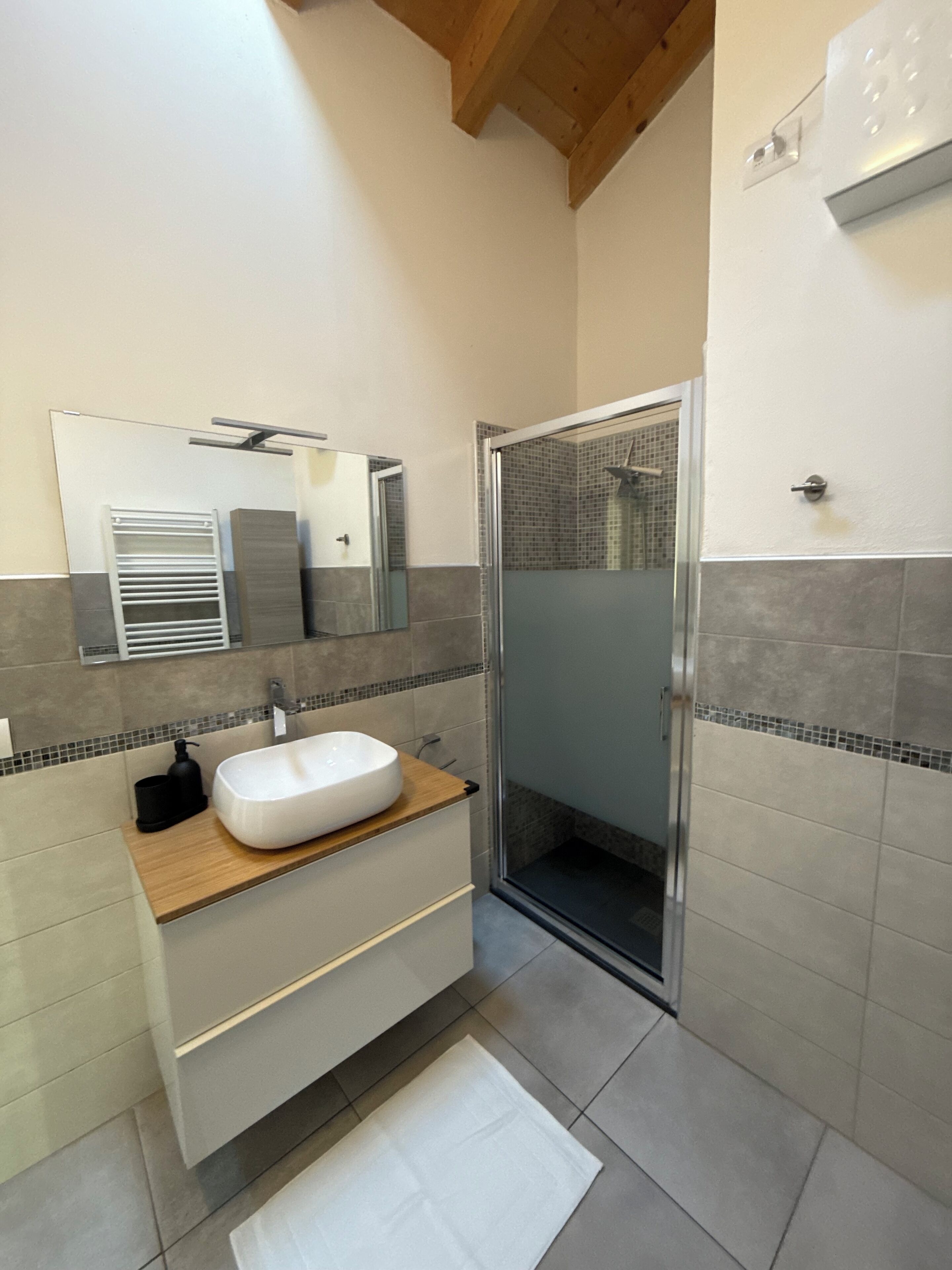 Dusche, Haartrockner, Bidet, Handtücher