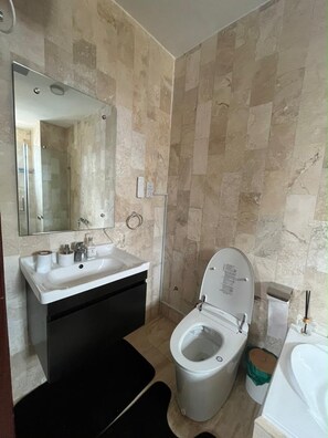 master bathroom - Modern, well fitted, enjoyable apartment with AC in vibrant Osu, off Oxford St. (Accra)