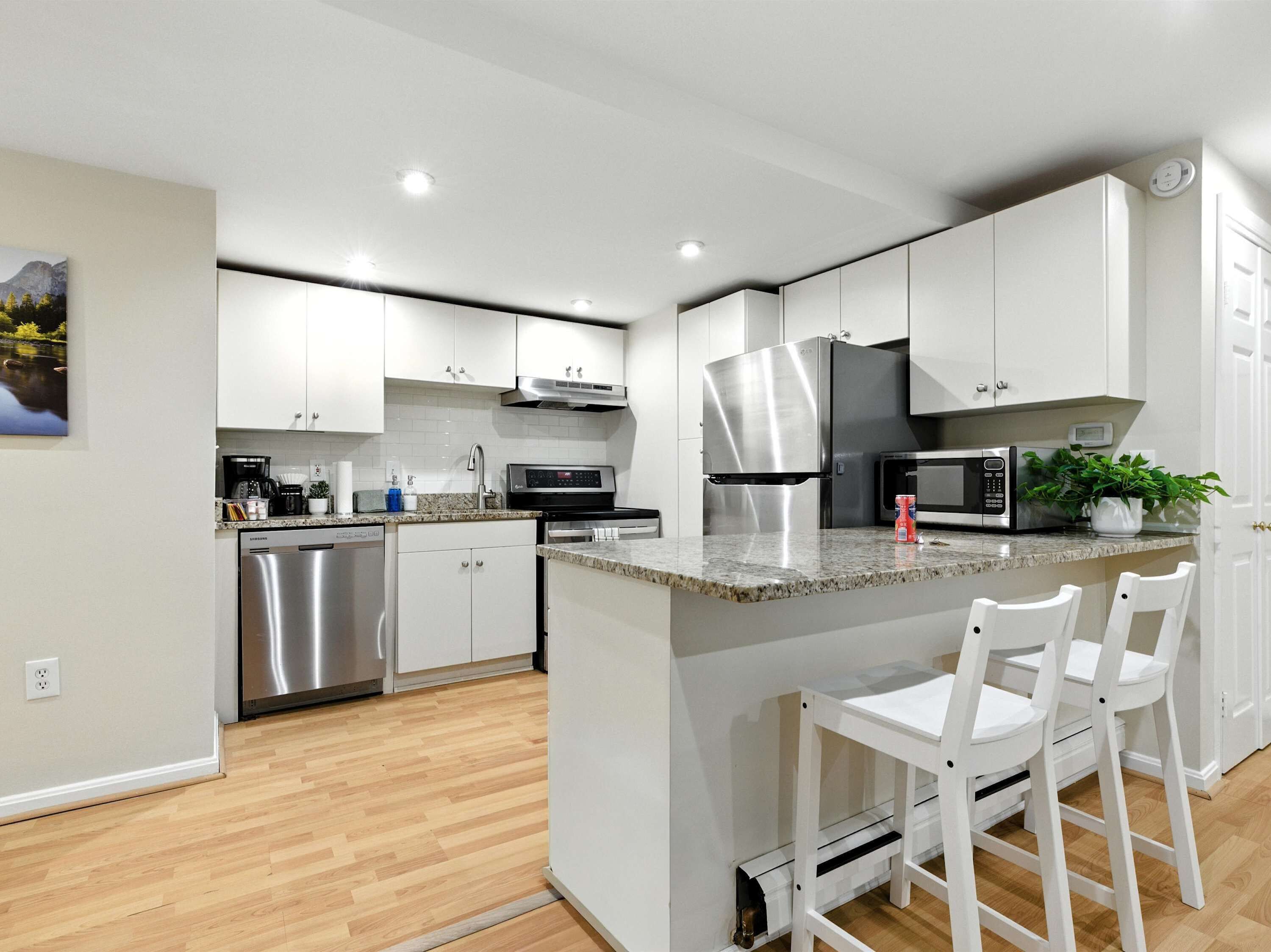 Kühlschrank, Mikrowelle, Ofen, Herdplatte