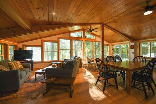 Year-Round Moose Pond Retreat with Private Waterfront & Fun Activities