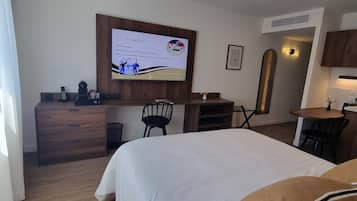 In-room safe, desk, laptop workspace, blackout drapes