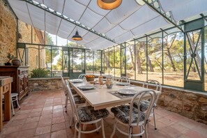 Dining - Holiday Home 'Wine Estate Mas 10 Min from Narbonne' with Private Pool (Bizanet)