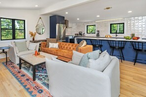 TV, fireplace, table football