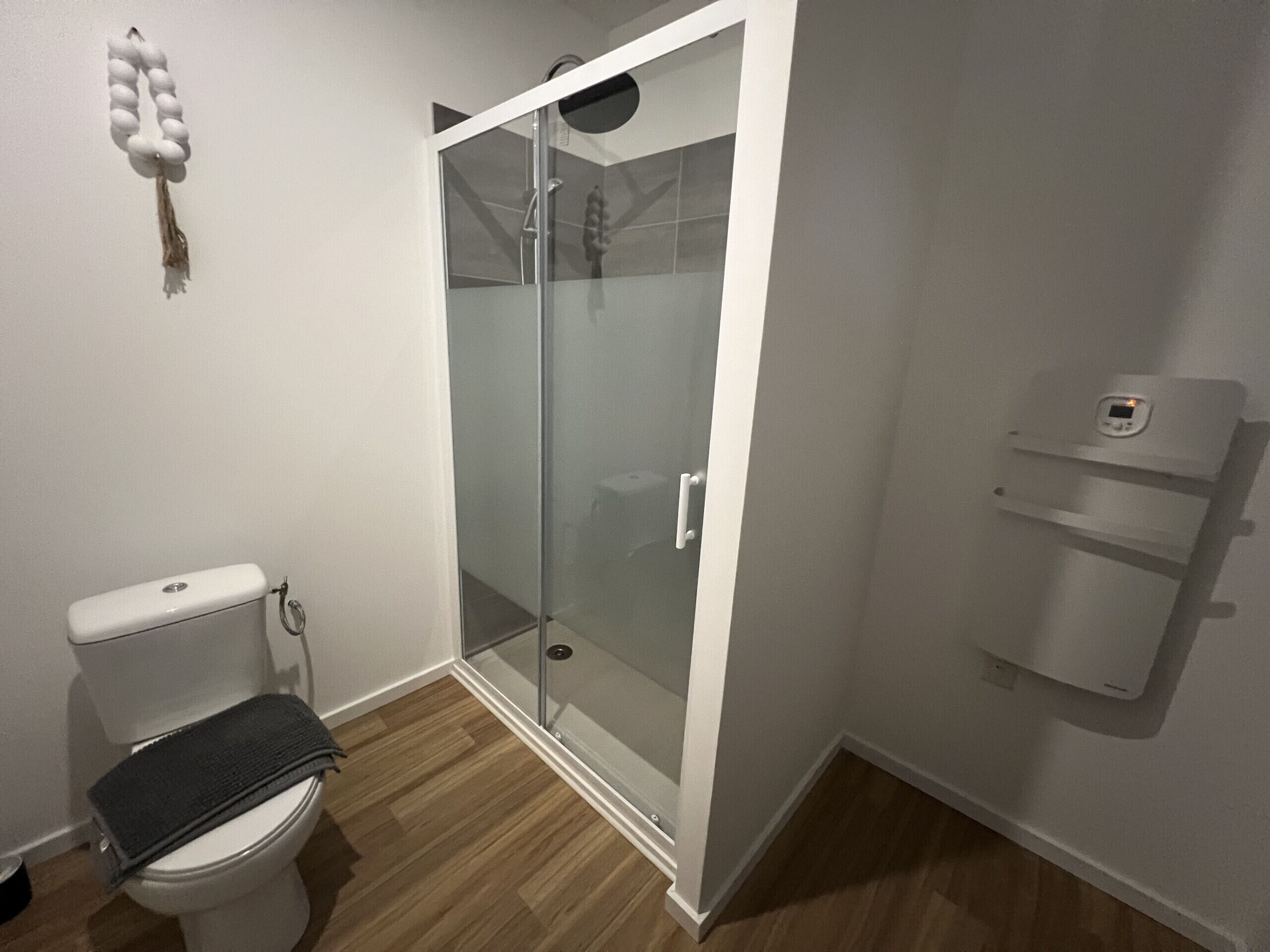 Suihku, hiustenkuivaaja, pyyhkeet